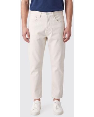 AMISH Vaqueros De Corte Slim Y Pernera Recta En Denim De Algodón - Blanco