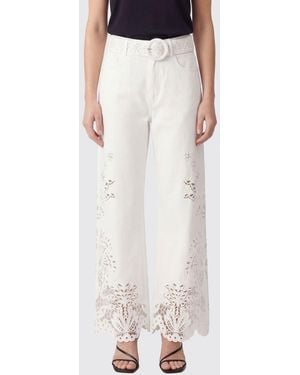 FARM Rio Denim Pants With Lace Inserts - White