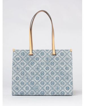 Tory Burch T Monogram Jacquard Cotton Denim Bag - Blue