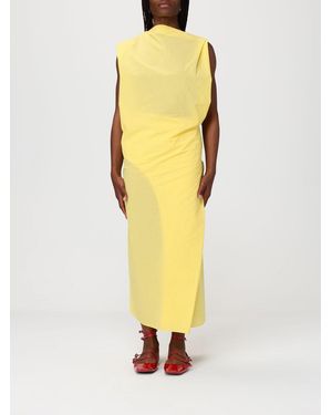 Jacquemus The Drap Asymmetric Midi Dress - Yellow