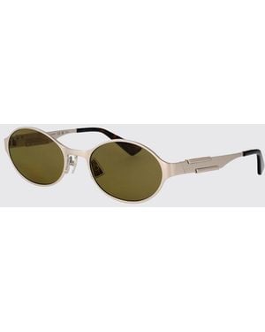 Bottega Veneta Vintage Oval Metal Sunglasses With Dark Lenses - Green