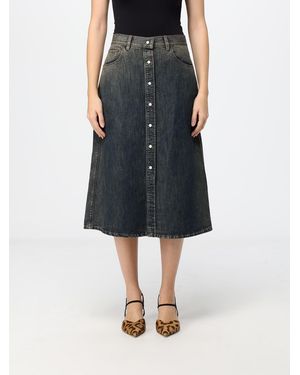 Fendi High-Waisted A-Line Midi Skirt - Black