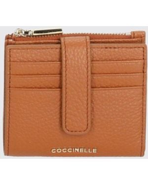Coccinelle Metallic Grained Leather Wallet - Orange