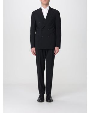 Corneliani Double-Breasted Virgin Wool Suit - Black