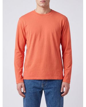 AURALEE Camiseta De Manga Larga De Algodón Y Cachemira Con Hombros Caídos - Rojo