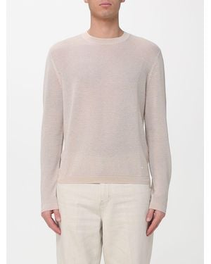 Emporio Armani Wool And Silk Blend Crew Neck Pullover - White