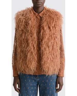 forte_forte Faux-Fur Waistcoat With V-Neck - Brown
