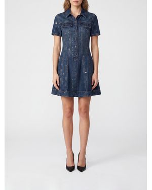 Self-Portrait Chemisier Mini Dress - Blue