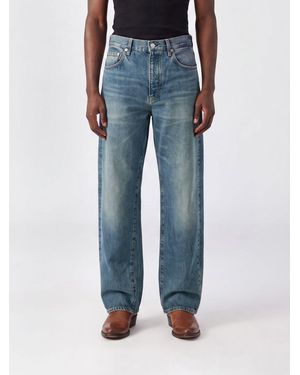 sunflower Vaqueros Acampanados De Tiro Medio En Denim De Algodón - Azul