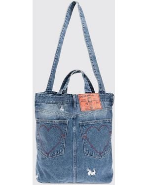Carne Bollente Tote Bag With Hearts - Blue