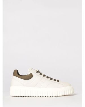 Hogan H-Stripes Leather Trainers - Natural