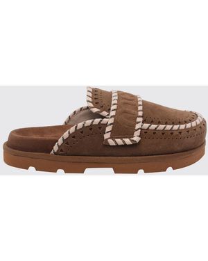 Mou Low Bio Suede Mules - Brown