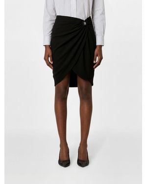 Isabel Marant High-Waisted Draped Crêpe Pencil Mini Skirt - Black