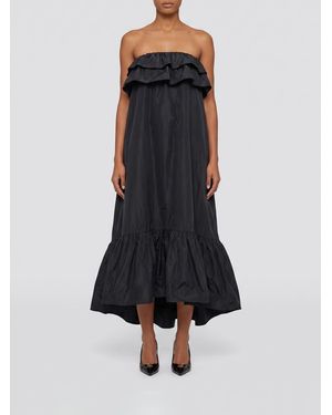 Saint Laurent Cotton Blend Long Dress - Blue