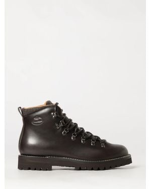Church's Lace-Up Calfskin Ankle Boots Church\'s With Notched Sole - Black