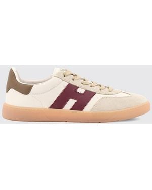 Hogan Cool Leather And Suede Trainers With H Logo And Serrated Sole - Pink