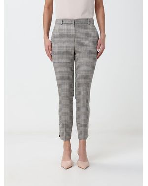 Hanita Prince Of Wales Cropped Slim Fit Jersey Trousers - Grey