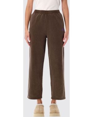 American Vintage Straight-Leg Cotton Jogging Trousers With Elastic Waist - Brown