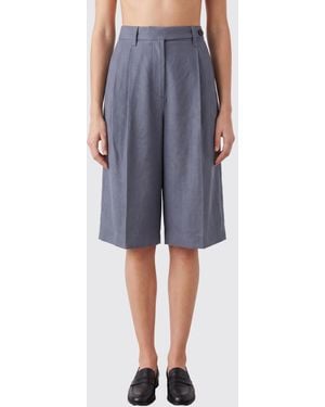 Brunello Cucinelli Shorts Sastre De Mezcla De Lino - Azul