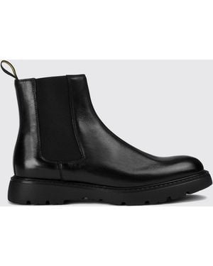 Doucal's Calfskin Chelsea Boots With Round Toe And Rear Pull Tab - Black