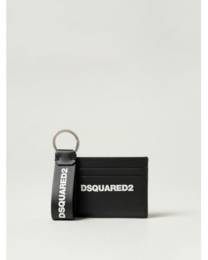 DSquared² Leather Credit Card Holder And Key Ring Set - Black