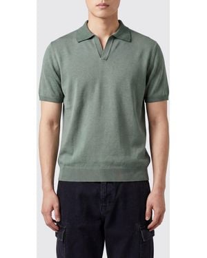 Altea Polo De Punto De Satén De Algodón Con Cuello Clásico Y Escote En V - Verde