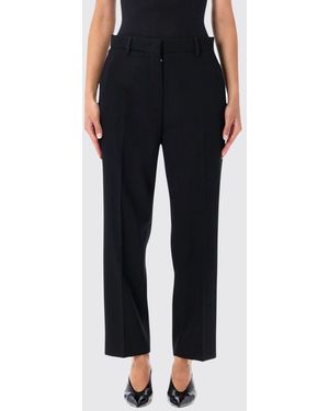 Lanvin Pantalones Cropped De Sastre De Algodón Con Cierre Oculto - Negro
