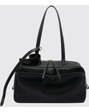 Balenciaga Schultertasche Aus Genarbtem Kalbsleder Mit Logo Und Charm - Schwarz