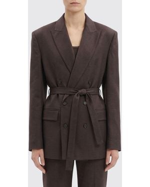 Tela Double-Breasted Blazer - Grey