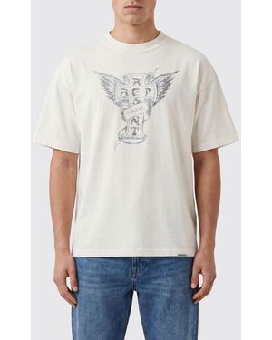 Represent Camiseta De Mezcla De Algodón Y Cáñamo Con Estampado Gráfico Vintage - Blanco