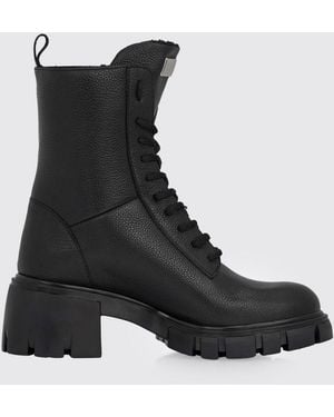 Philipp Plein Lace-Up Combat Boots - Black