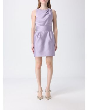 Elisabetta Franchi Duchesse Dress With Logo - Purple