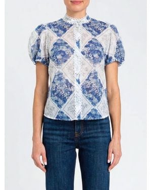 Twinset Ramie Shirt With Floral Print - Blue