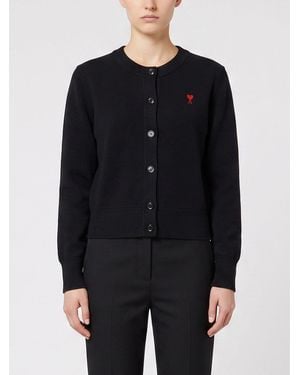 Ami Paris Cardigan Girocollo - Blu