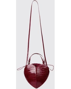 ROTATE BIRGER CHRISTENSEN Heart-Shaped Leather Handbag With Croc-Effect Print - Red