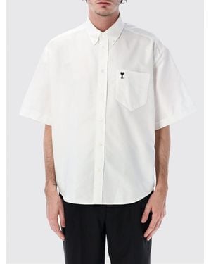 Ami Paris Cotton Shirt With Logo - White