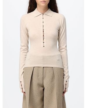 Jacquemus Slim Fit Long-Sleeved Merino Wool Knit Polo - Natural