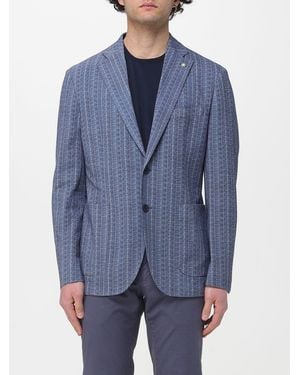Manuel Ritz Single-Breasted Blazer - Blue