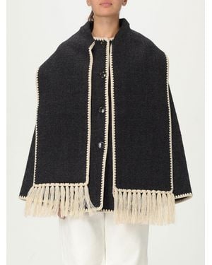 TOTEME Fringed Wool Cape - Black