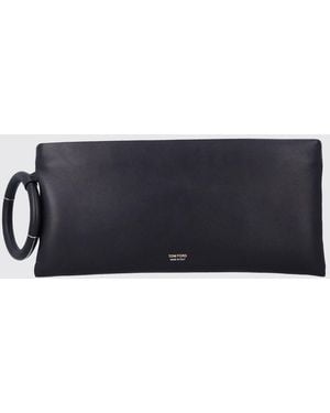 Tom Ford Aura Leather Clutch - Black