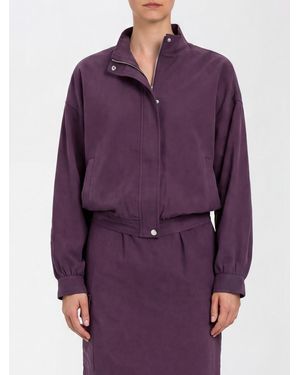 Twinset Cotton Blend Jacket - Purple