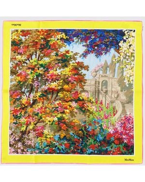Max Mara Printed Silk Pappa Scarf - Yellow