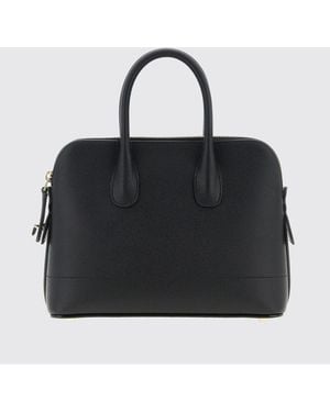 Valextra Bowling Mylogo Mini Grained Leather Bag - Black