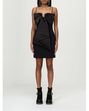 Marc Jacobs Bow Mini Dress Elegant Satin Detail - Black