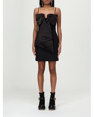 Marc Jacobs Bow Mini Dress Elegant Satin Detail - Black