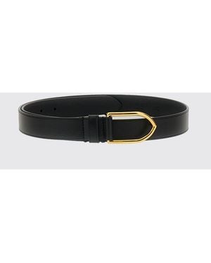 Jacquemus Bambino Calfskin Leather Belt With Metal Buckle - White