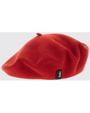 Borsalino Pure Wool Beret With Applied Logo - Red