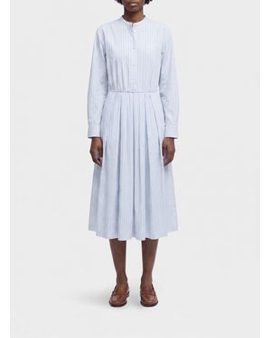 Aspesi Striped Cotton Chemisier Dress - Blue