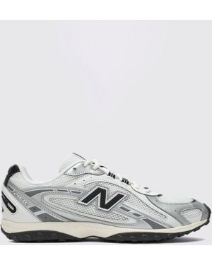 New Balance 204L Synthetic Leather And Mesh Sneakers With Side Logo - White
