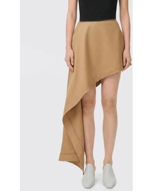 Loewe Cotton And Silk Asymmetric Skirt - Natural